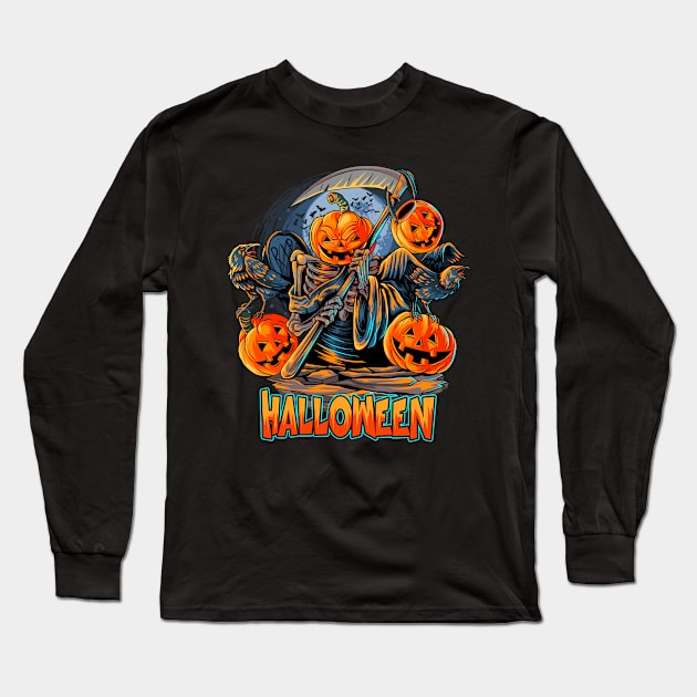 Happy Halloween Merch #3 Long Sleeve T-Shirt by WordZone